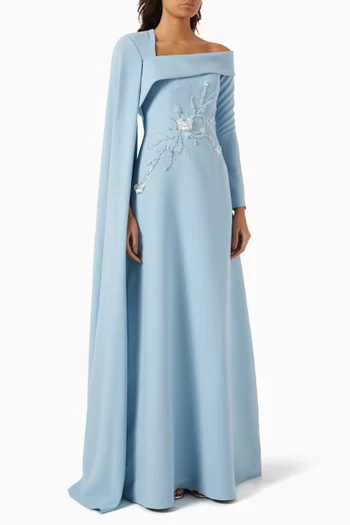 Bead-embellished Dress in Crepe