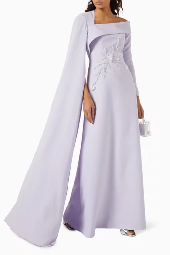 Bead-embellished Dress in Crepe
