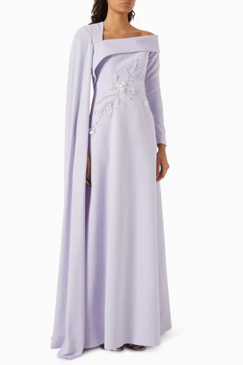 Bead-embellished Dress in Crepe