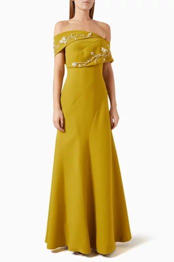 Crystal-embellished Dress in Crepe