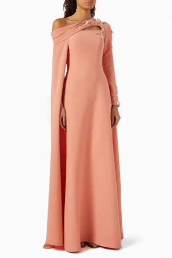 Bead-embellished Dress in Crepe