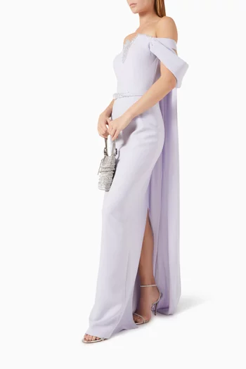 Bead-embellished Dress in Crepe