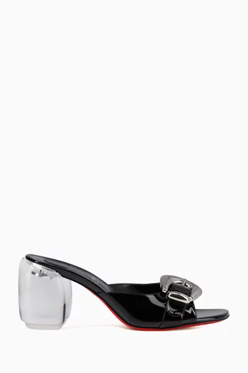 Minny Bubble 70 Sandals in Patent Leather & Plexi