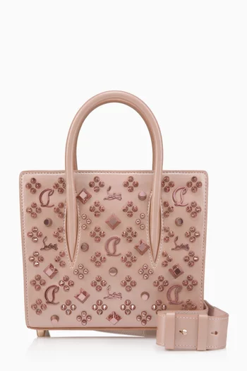 Mini Paloma Embellished Tote Bag in Pearlescent Leather