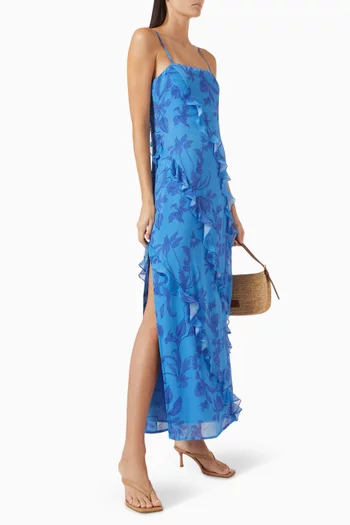Jeanne Ruffle Maxi Dress