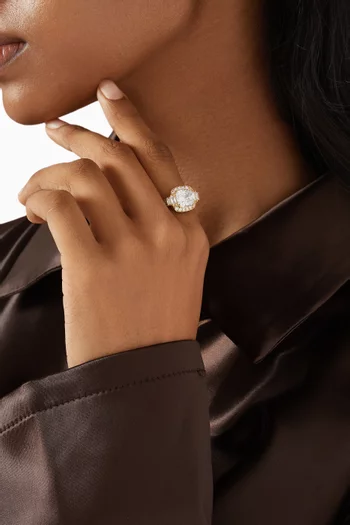 Cushion Spark Statement Ring in Gold-plated Brass