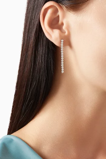 CZ Linear Dangle Earrings in Sterling Silver