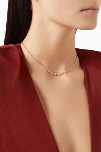 Graduated Crystal Necklace in Gold-plated Brass