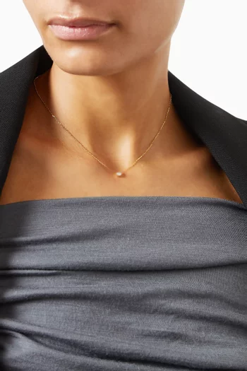 Simple Crystal Chain Necklace in Sterling Silver