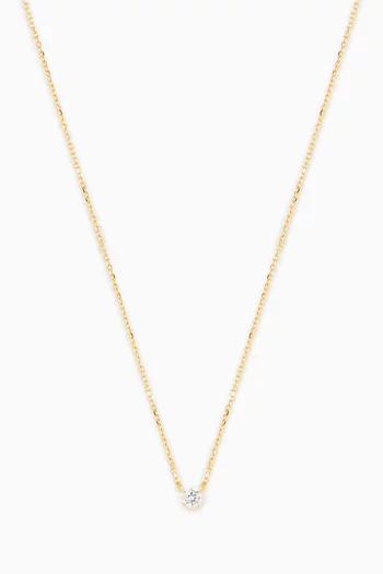 Simple Crystal Chain Necklace in Sterling Silver