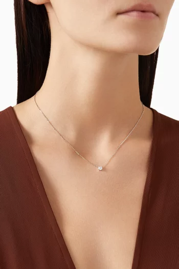 Simple Crystal Chain Necklace in Sterling Silver