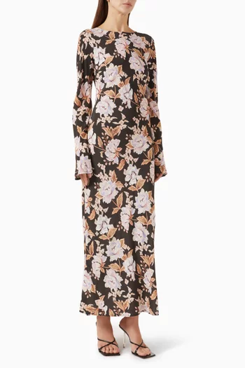 فستان ويلو طويل بنقشة زهور