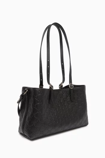 Small GG Emblem Bucket Bag in Leather
