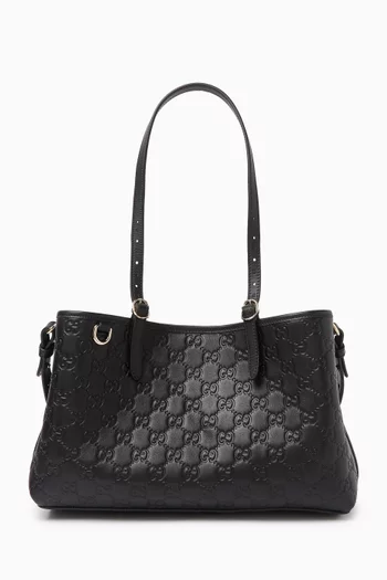 Small GG Emblem Bucket Bag in Leather