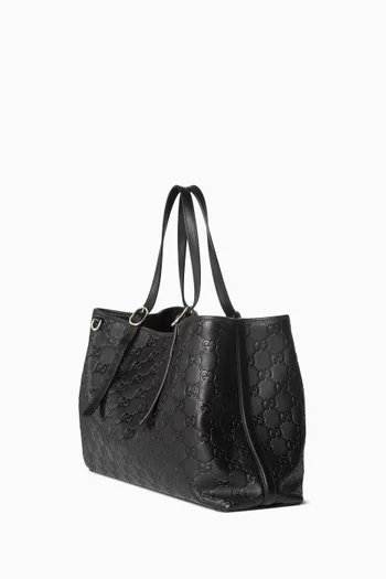 Large GG Emblem Tote Bag in Leather