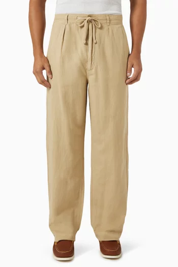 Drawstring Pants in Linen-blend