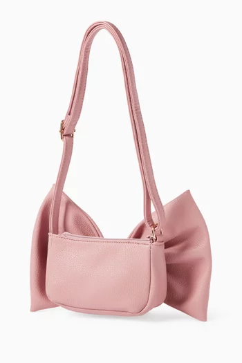 Bow Shoulder Bag in Faux Leather