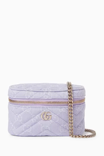 Nano GG Marmont Vanity Bag in Matelassé Denim
