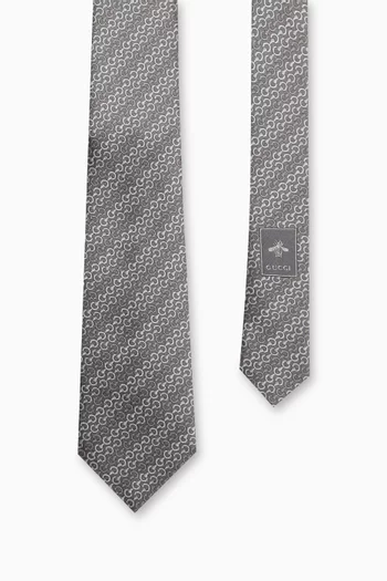 Horsebit Jacquard Tie in Silk
