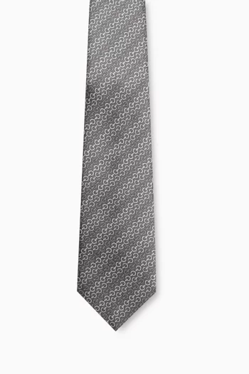Horsebit Jacquard Tie in Silk
