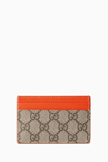 Card Holder in GG Supreme Canvas & Leather