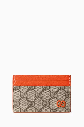 Card Holder in GG Supreme Canvas & Leather