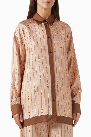 Horsebit-print Shirt in Silk