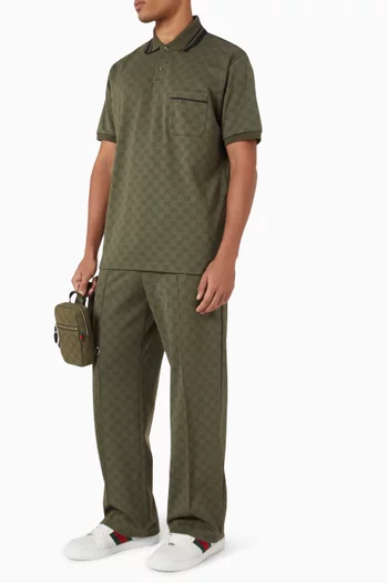 GG Jacquard Polo Shirt in Cotton-blend
