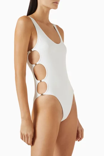 Cut-out One-piece Swimsuit in Sparkling Jersey