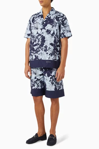 Floral-print Shirt in Cotton