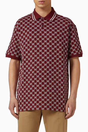 GG Jacquard Polo Shirt in Cotton Pique