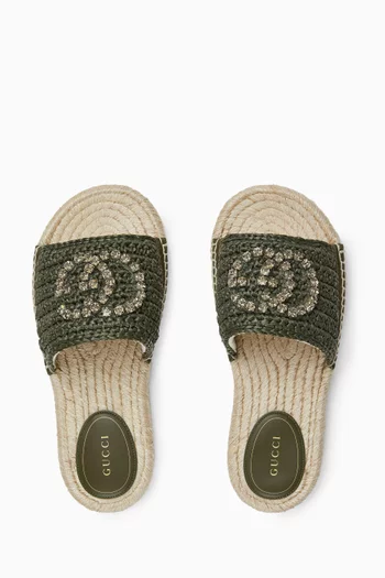 Interlocking GG Espadrilles in Raffia