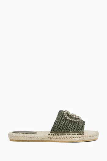Interlocking GG Espadrilles in Raffia
