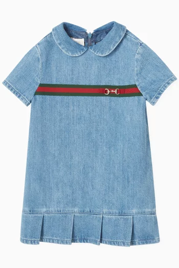 Web-trim Dress in Denim