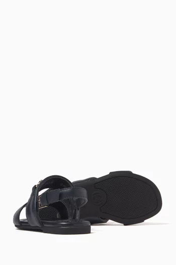 Web-stripe Sandals in Leather