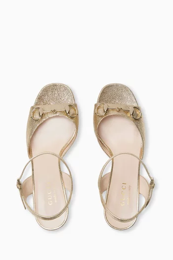 Horsebit 75 Sandals in Metallic Leather