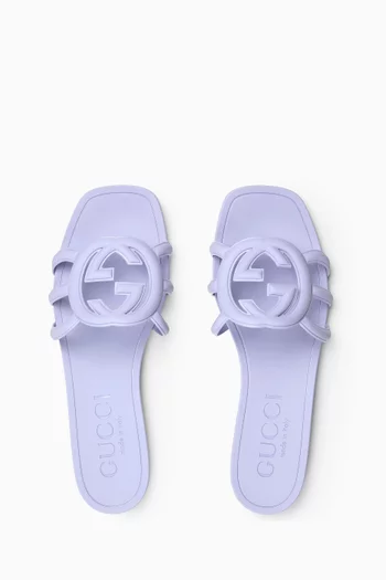 Interlocking G Slide Sandals in Rubber