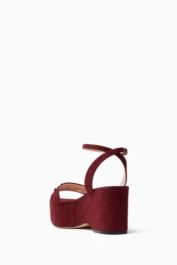 Horsebit Platform Sandals in GG Canvas