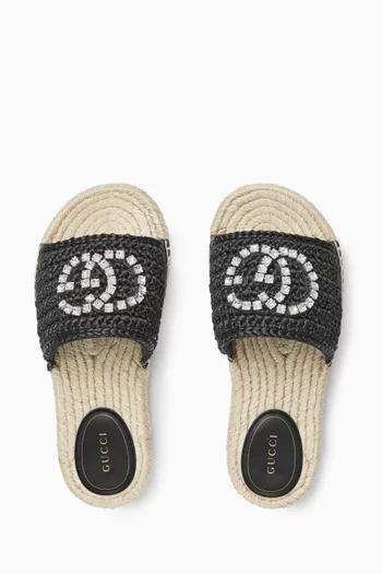 Interlocking GG Espadrilles in Raffia