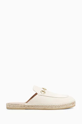 Horsebit Espadrille Mule Sandals in Suede