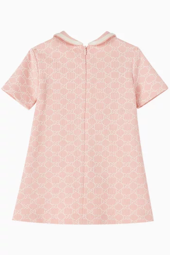 GG Embroidered Dress in Cotton Jersey