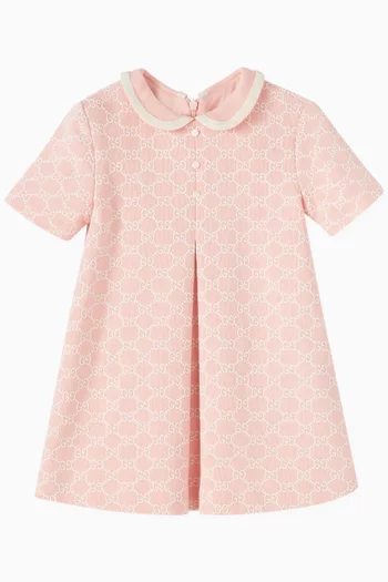 GG Embroidered Dress in Cotton Jersey