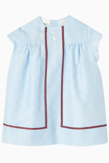 Web Stripe Dress in GG Cotton Jacquard