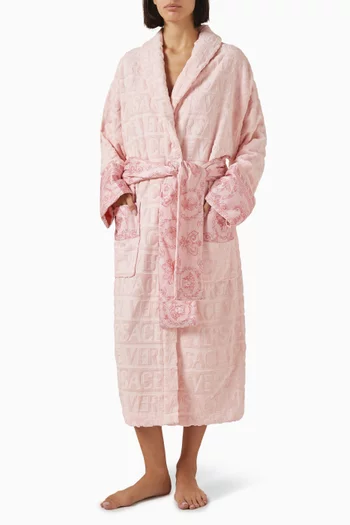 Barocco-print Bathrobe in Cotton