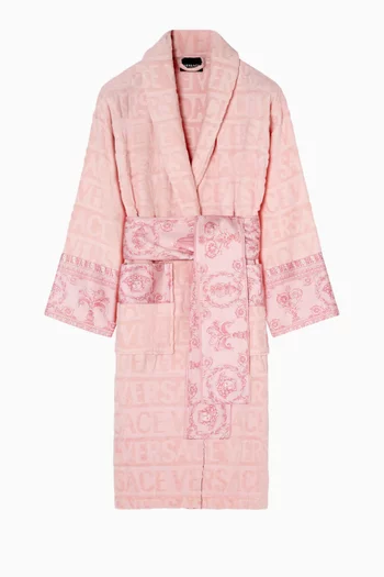 Barocco-print Bathrobe in Cotton