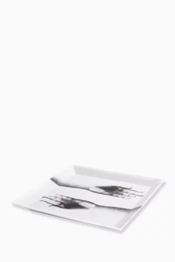 Mani Square Tray in Porcelain