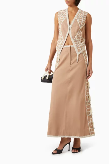 فيست مطرز بالخرز تويل