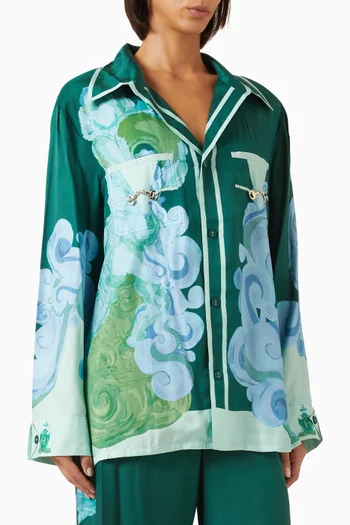 قميص رن اواي بياقة تويل فيسكوز