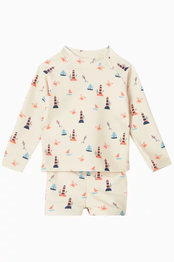 Printed Swim Shorts in Recycled-nylon