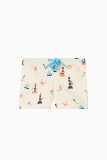 Printed Swim Shorts in Recycled-nylon